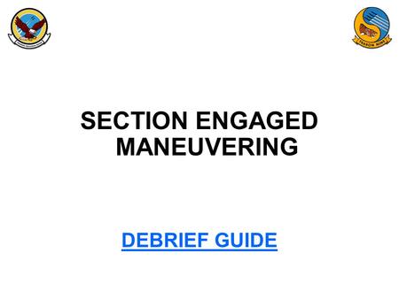 SECTION ENGAGED MANEUVERING DEBRIEF GUIDE. ORM Operational Requirements / Limitations –Crew Rest / Crew Day / Work Week –R&I –IP Currency (SOP) –Warm.