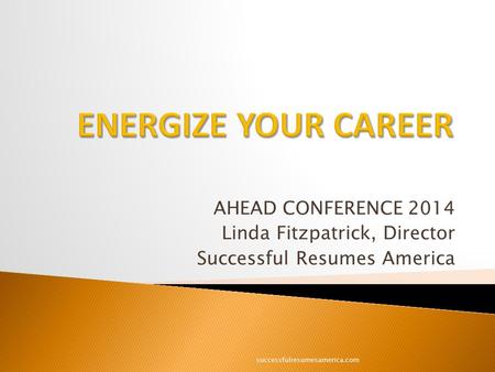 AHEAD CONFERENCE 2014 Linda Fitzpatrick, Director Successful Resumes America successfulresumesamerica.com.