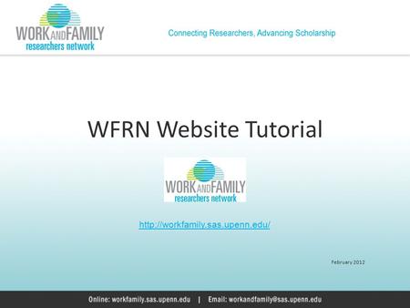 WFRN Website Tutorial  February 2012.