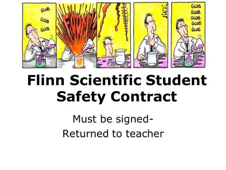 Flinn Scientific Student Safety Contract