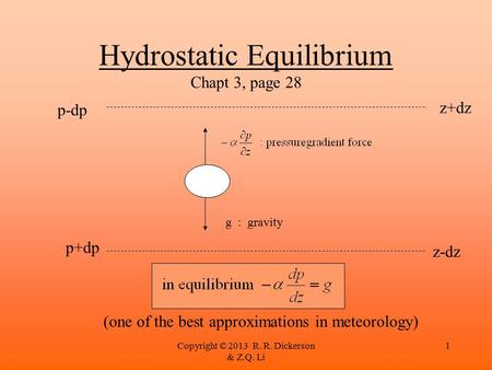 Hydrostatic Equilibrium Chapt 3, page 28