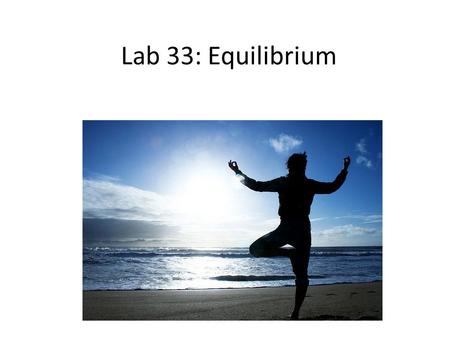 Lab 33: Equilibrium.
