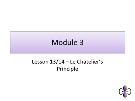Lesson 13/14 – Le Chatelier’s Principle