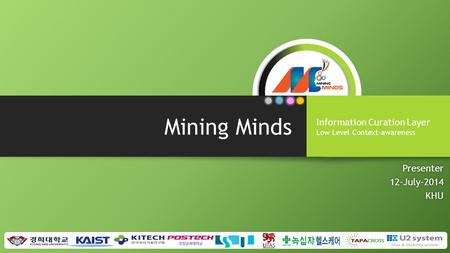 Mining Minds Presenter12-July-2014KHU Information Curation Layer Low Level Context-awareness.