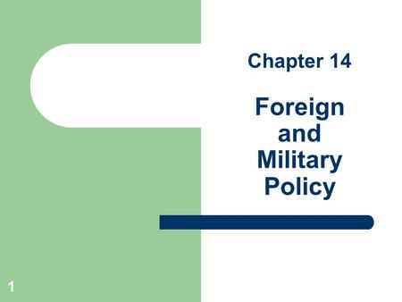 Chapter 14 Foreign and Military Policy 1. Enduring questions 1. How has terrorism changed U.S. foreign and military policy? 2. Does the United States.