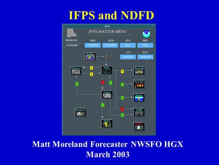 IFPS and NDFD Matt Moreland Forecaster NWSFO HGX March 2003.