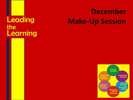 December Make-Up Session Leading the Learning. Debriefing the Homework Leading the Learning.
