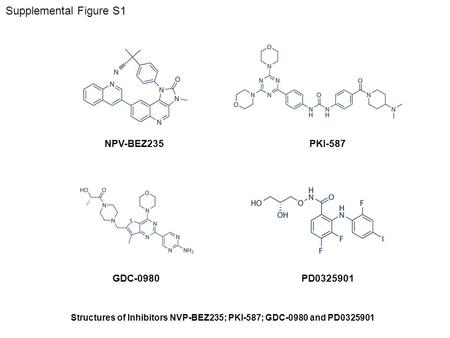 NPV-BEZ235PKI-587 GDC-0980PD0325901 Supplemental Figure S1 Structures of Inhibitors NVP-BEZ235; PKI-587; GDC-0980 and PD0325901.