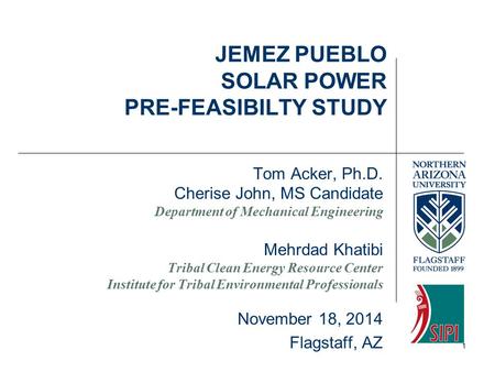Jemez Pueblo Solar Power Pre-Feasibilty Study