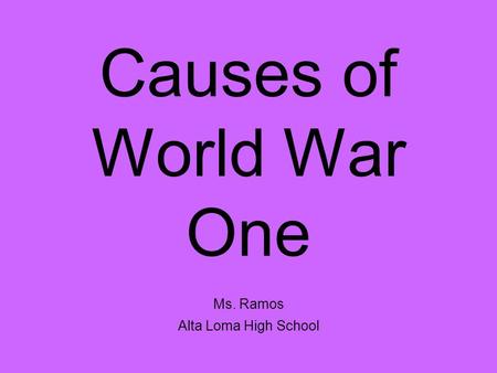 Ms. Ramos Alta Loma High School