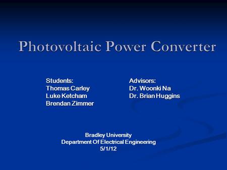 Photovoltaic Power Converter