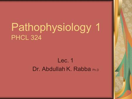 Lec. 1 Dr. Abdullah K. Rabba Ph.D
