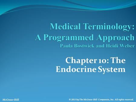 Chapter 10: The Endocrine System