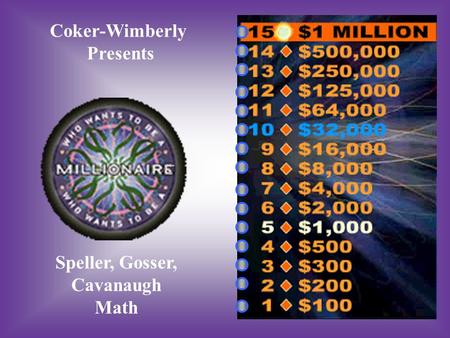 Coker-Wimberly Presents Speller, Gosser, Cavanaugh Math.