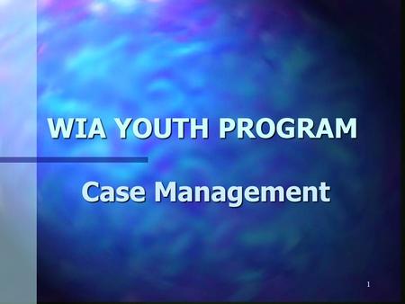 1 WIA YOUTH PROGRAM Case Management. 2 ò Case management is a youth-centered, goal- oriented process for assessing needs of youth for particular services.
