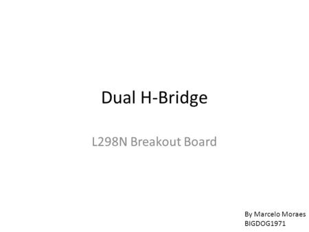 Dual H-Bridge L298N Breakout Board By Marcelo Moraes BIGDOG1971.