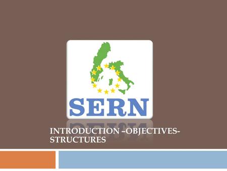INTRODUCTION –OBJECTIVES- STRUCTURES. BACKGROUND  September 2007 meetings in Sweden and Italy to discuss the interest in developing the project  October.