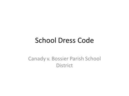 Canady v. Bossier Parish School District