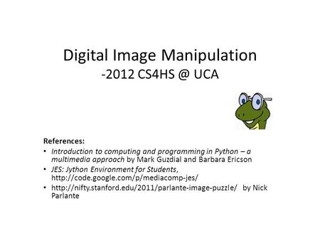 Digital Image Manipulation UCA