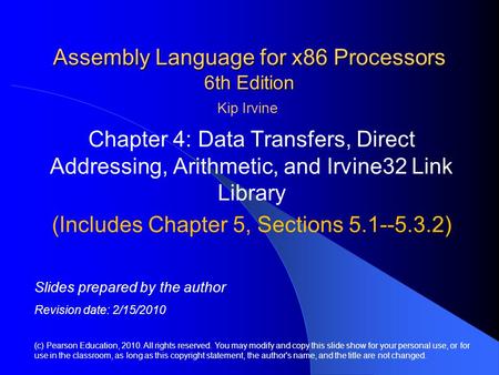 Assembly Language for x86 Processors 6th Edition