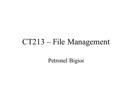 CT213 – File Management Petronel Bigioi.