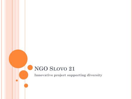NGO S LOVO 21 Innovative project supporting diversity.