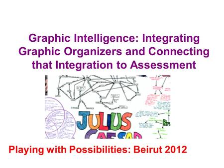 Graphic Intelligence: Integrating Graphic Organizers and Connecting that Integration to Assessment Playing with Possibilities: Beirut 2012.
