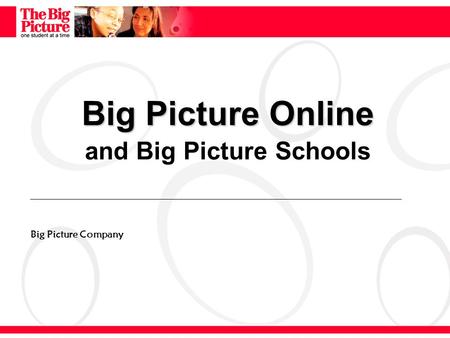 Big Picture Online Big Picture Online and Big Picture Schools Big Picture Company.