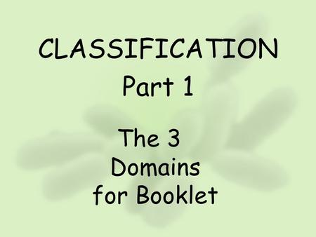 The 3 Domains for Booklet