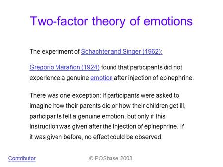 Two-factor theory of emotions