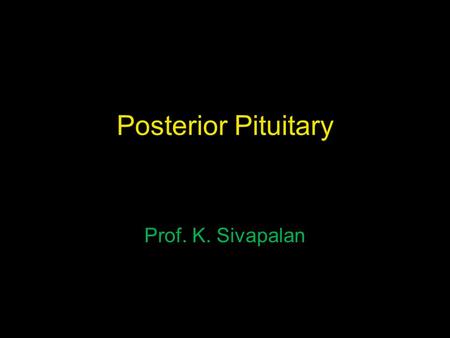 Posterior Pituitary Prof. K. Sivapalan. 08-01-14Hypophysis.2 Structure and Blood Supply. Posterior lobe is supplied by inferior Hypophysial artery. Neurons.