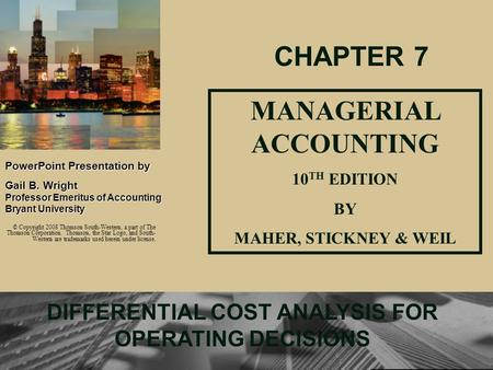 MANAGERIAL ACCOUNTING