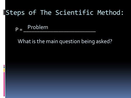 Steps of The Scientific Method: