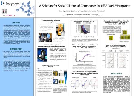 ABSTRACT CONCLUSIONS INTRODUCTION A Solution for Serial Dilution of Compounds in 1536-Well Microplates Rose Hughes 1, Jose Quiroz 1, Joe Zer 1, Robert.