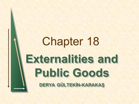 Externalities and Public Goods DERYA GÜLTEKİN-KARAKAŞ