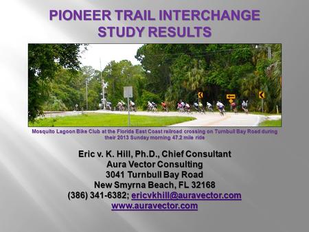 PIONEER TRAIL INTERCHANGE STUDY RESULTS