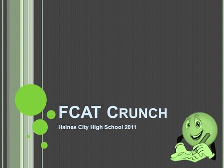 FCAT C RUNCH Haines City High School 2011. B EFORE THE FCAT T EST ……. Review any materials about FCAT your teacher has provided to you.