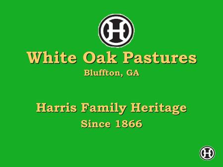 White Oak Pastures Bluffton, GA Harris Family Heritage Since 1866.