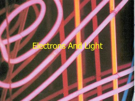 Electrons And Light. Electromagnetic Radiation Energy that travels as a wave through space Wavelength –λ – distance between corresponding points on adjacent.