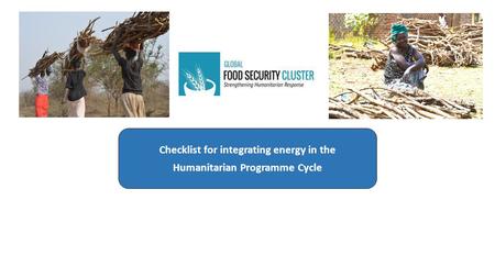 Checklist for integrating energy in the Humanitarian Programme Cycle.