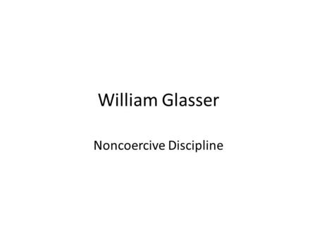 Noncoercive Discipline