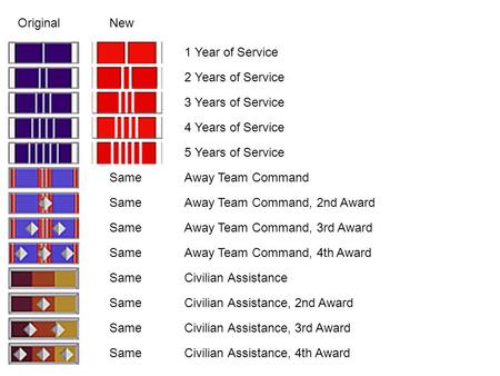 1 Year of Service 2 Years of Service 3 Years of Service 4 Years of Service 5 Years of Service Away Team Command Away Team Command, 2nd Award Away Team.