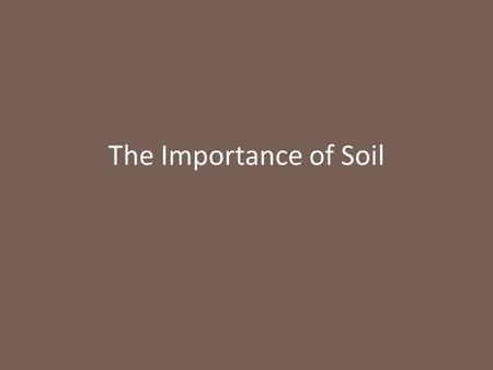 The Importance of Soil. Objectives A.Explain the importance of soil as a life supporting layer B.Describe the agricultural and non agricultural uses of.