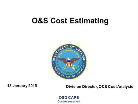 Division Director, O&S Cost Analysis