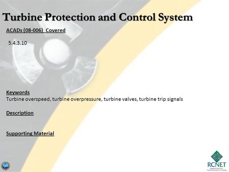Turbine Protection and Control System