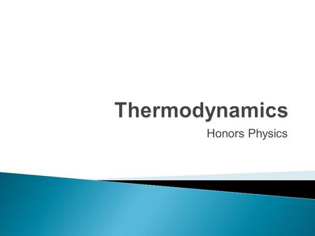 Thermodynamics Honors Physics.