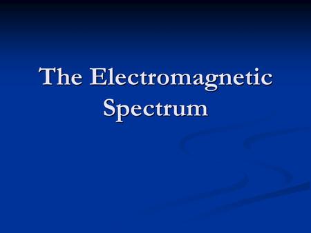 The Electromagnetic Spectrum. The waves of the spectrum Herschel used a prism to separate the wavelengths present in sunlight. Herschel used a prism to.