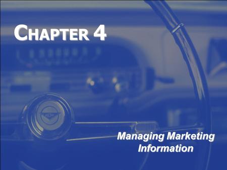 Managing Marketing Information