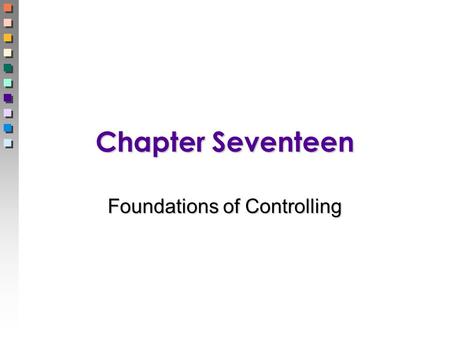 Foundations of Controlling