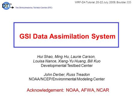 GSI Data Assimilation System